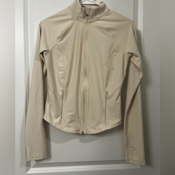 Old Navy Women Jacket Cream Long SleeveCompression Full Zip Activewear XS (0195) - Picture 2 of 10